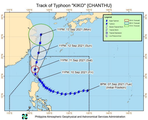 菲律宾气象局(PAGASA)宣布台风“奇克”(Kiko)”未来几小时或...